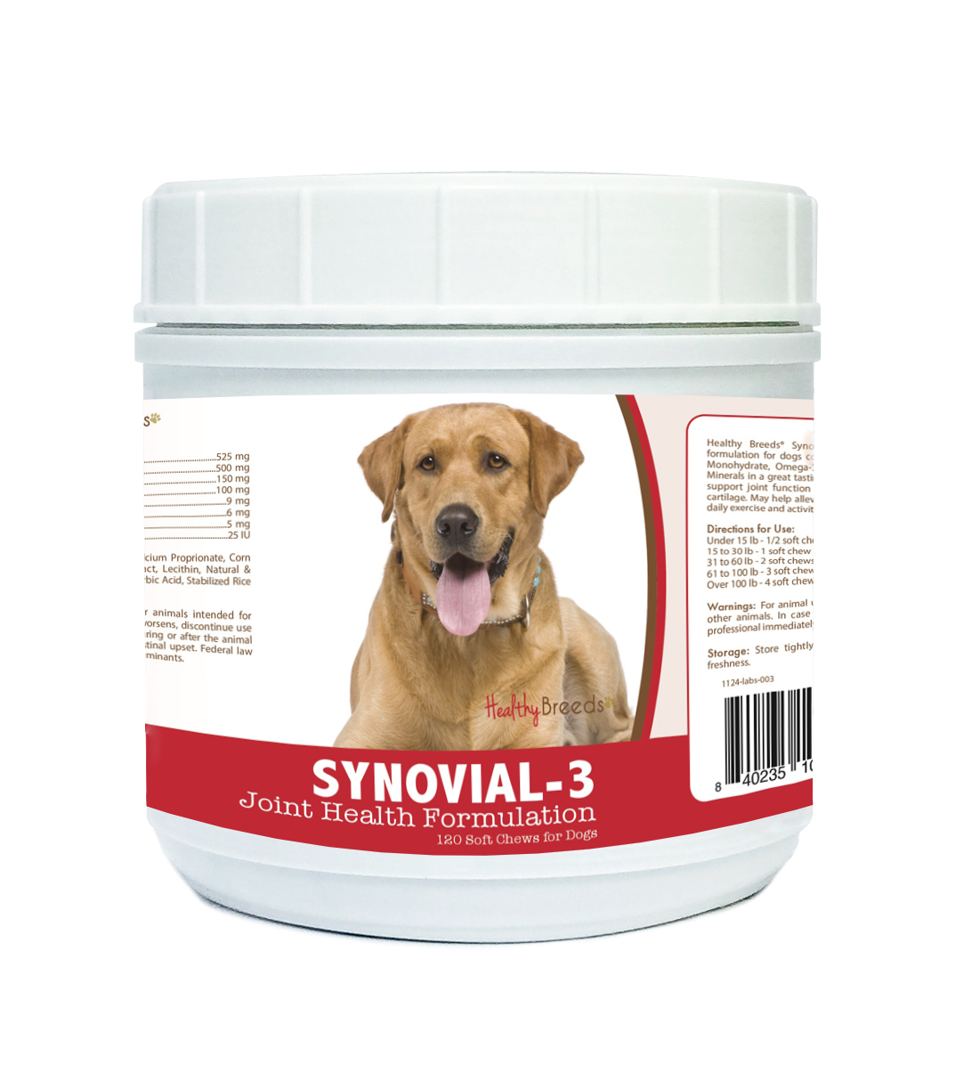 Picture of Healthy Breeds 840235109839 Labrador Retriever Synovial-3 Joint Health Formulation - 120 Count