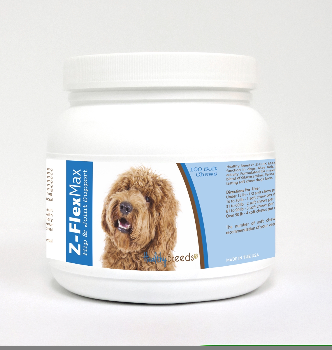 Picture of Healthy Breeds 840235110279 Labradoodle Z-Flex Max Hip & Joint Soft Chews - 100 Count