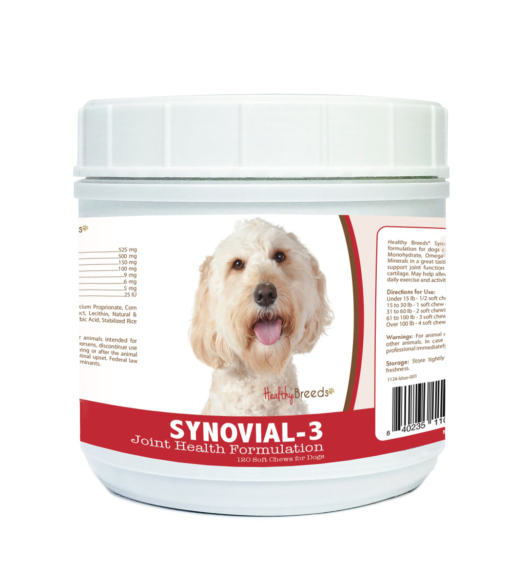 Picture of Healthy Breeds 840235110316 Labradoodle Synovial-3 Joint Health Formulation - 120 Count
