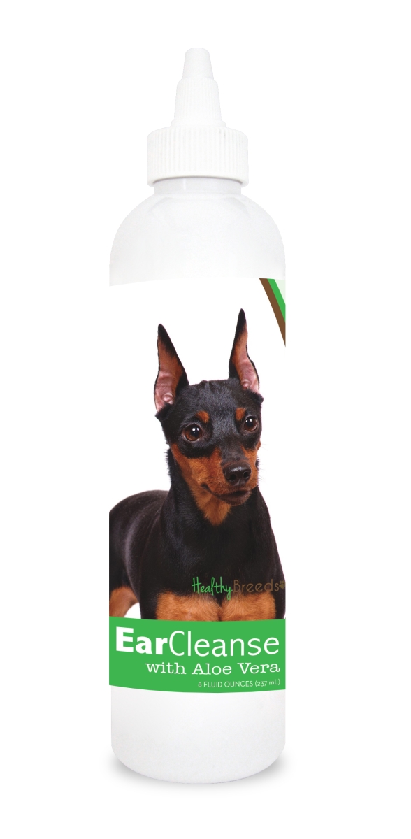Picture of Healthy Breeds 840235110859 8 oz Miniature Pinscher Ear Cleanse with Aloe Vera Cucumber Melon