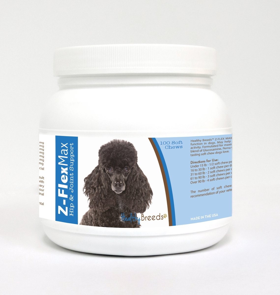 Picture of Healthy Breeds 840235112334 Poodle Z-Flex Max Hip & Joint Soft Chews - 100 Count