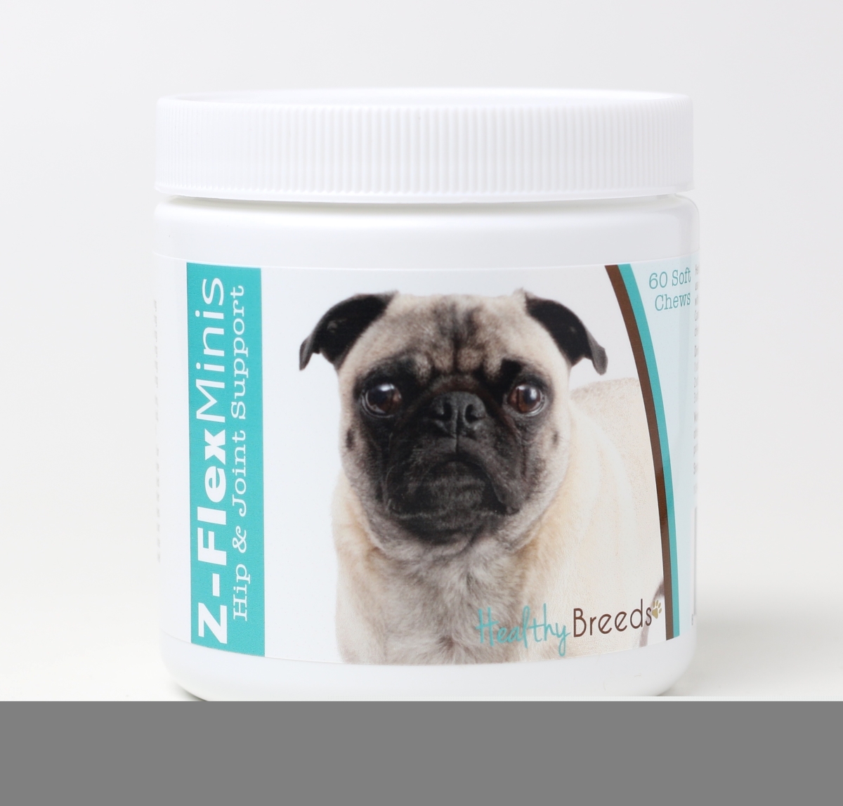 Picture of Healthy Breeds 840235113119 Pug Z-Flex Minis Hip & Joint Support Soft Chews - 60 Count