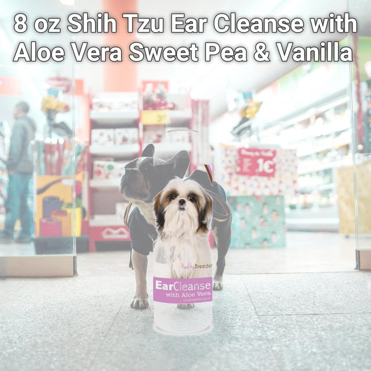 Picture of Healthy Breeds 840235115434 8 oz Shih Tzu Ear Cleanse with Aloe Vera Sweet Pea & Vanilla