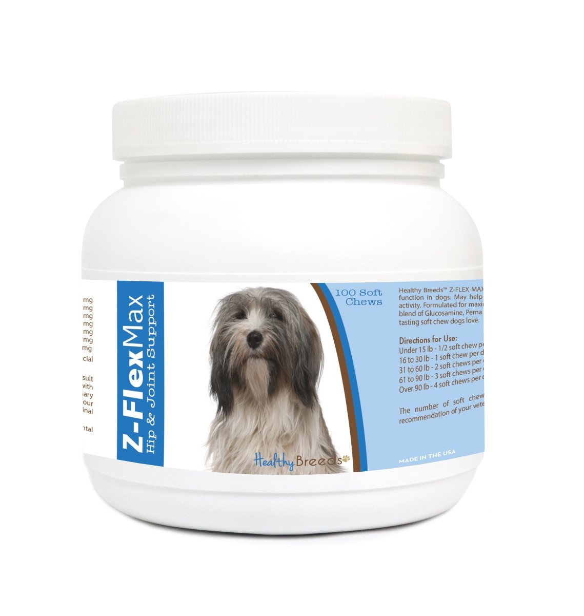 Picture of Healthy Breeds 840235115816 Tibetan Terrier Z-Flex Max Hip & Joint Soft Chews, 100 Count