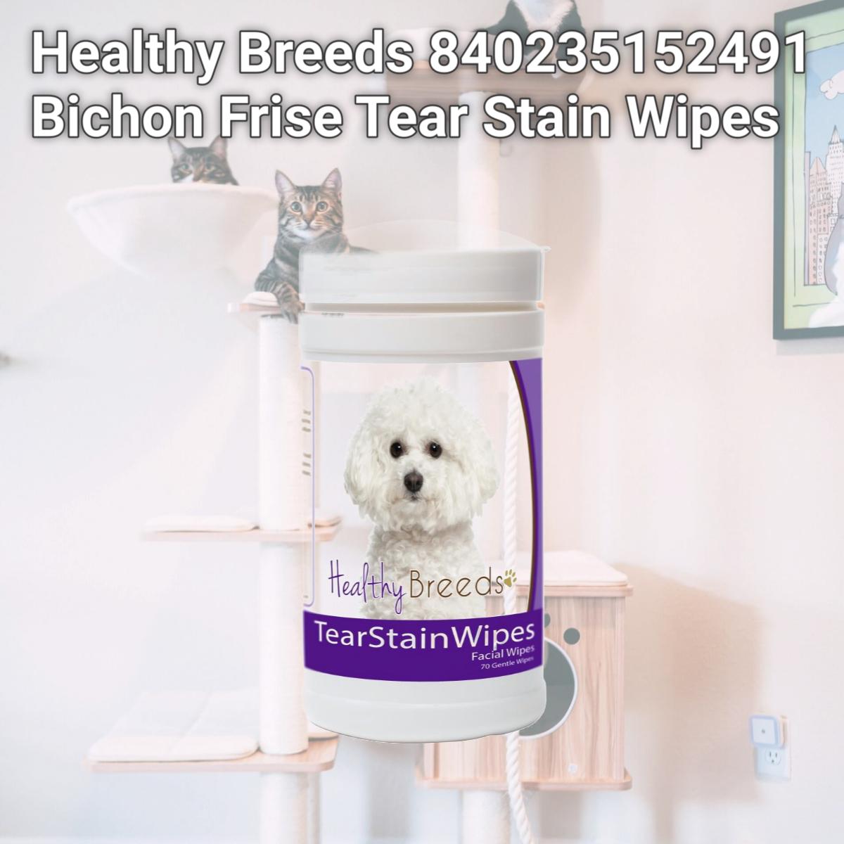 Picture of Healthy Breeds 840235152491 Bichon Frise Tear Stain Wipes