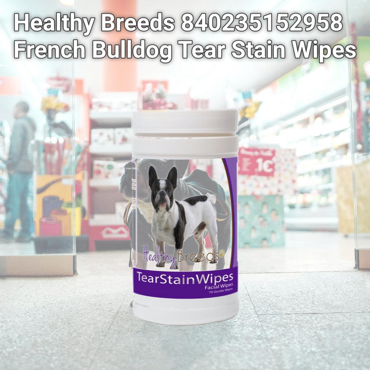 Picture of Healthy Breeds 840235152958 French Bulldog Tear Stain Wipes