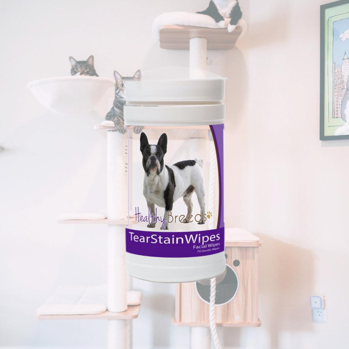 Picture of Healthy Breeds 840235152958 French Bulldog Tear Stain Wipes