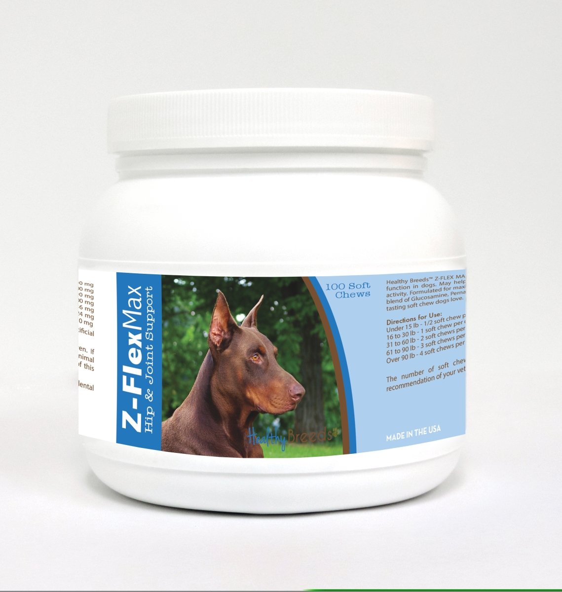 Picture of Healthy Breeds 840235117308 Doberman Pinscher Z-Flex Max Hip & Joint Soft Chews, 100 Count