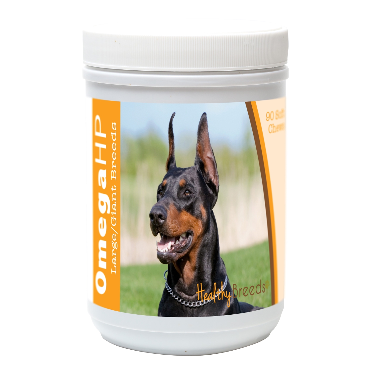 840235106418 Doberman Pinscher Omega HP Fatty Acid Skin & Coat Support Soft Chews, 90 Count - Black