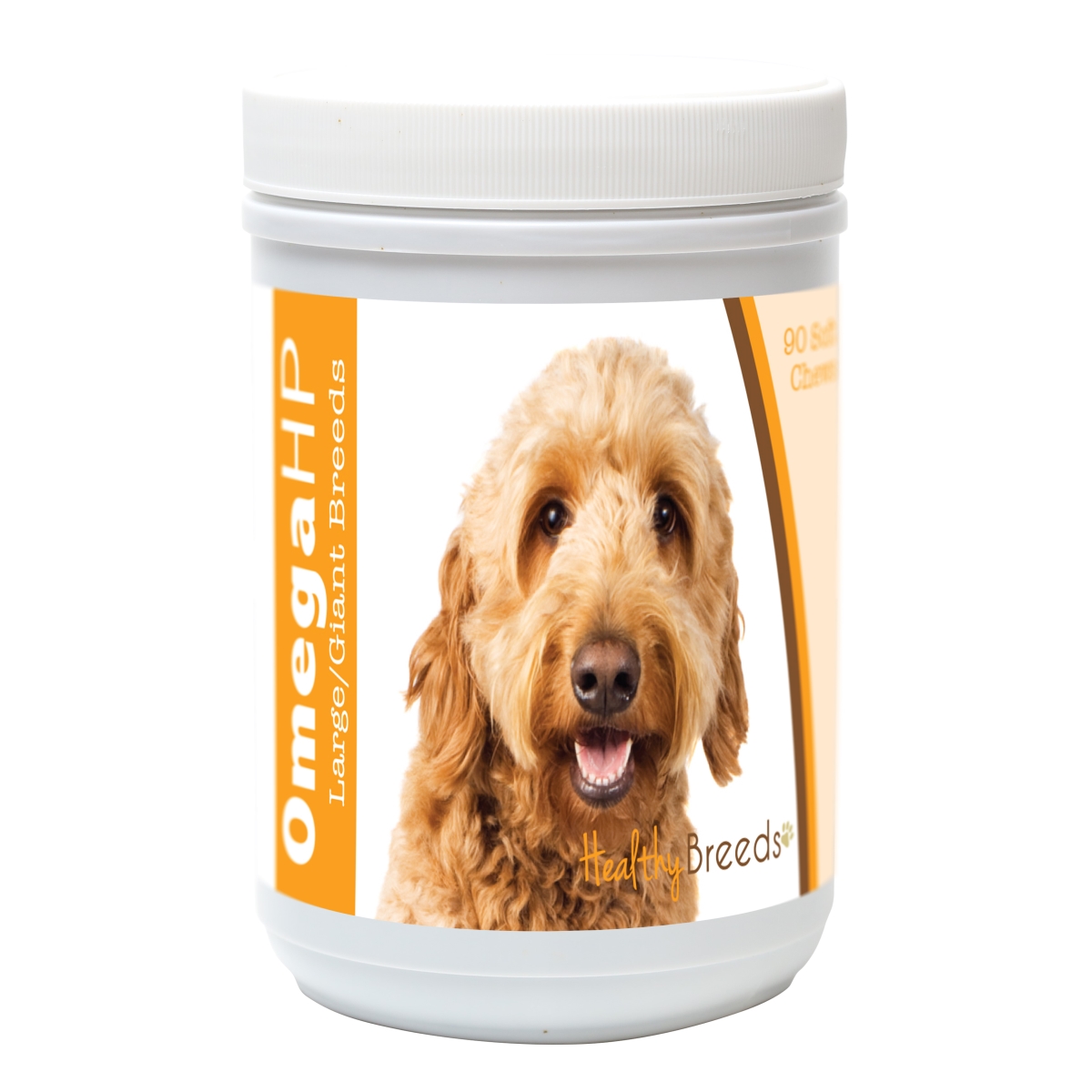 840235107378 Goldendoodle Omega HP Fatty Acid Skin & Coat Support Soft Chews, 90 Count - Brown
