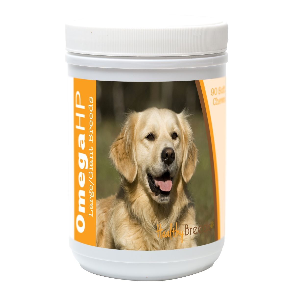 840235107828 Golden Retriever Omega HP Fatty Acid Skin & Coat Support Soft Chews, 90 Count - Brown