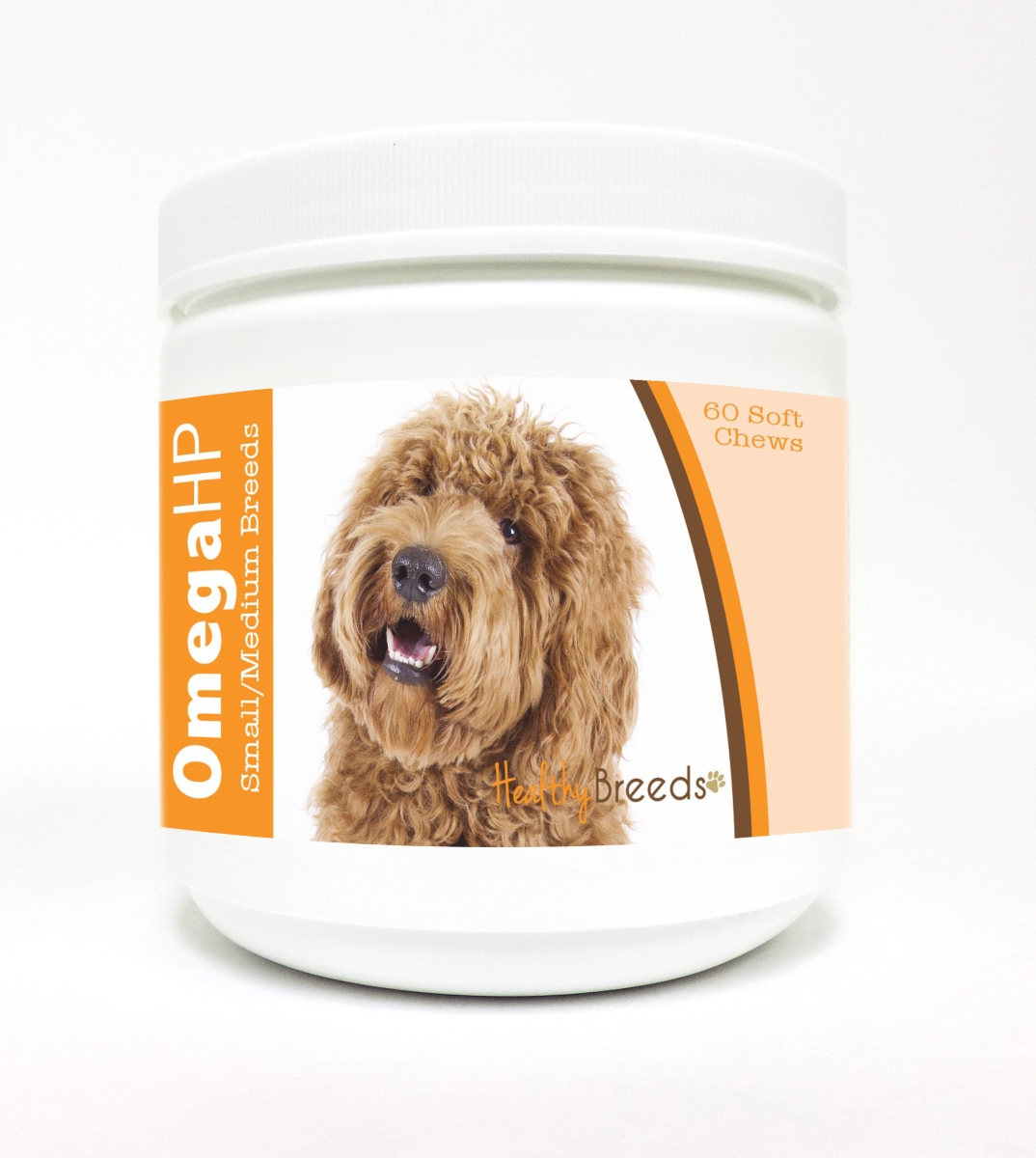 Picture of Healthy Breeds 840235110187 Labradoodle Omega HP Fatty Acid Skin & Coat Support Soft Chews, 60 Count - Brown