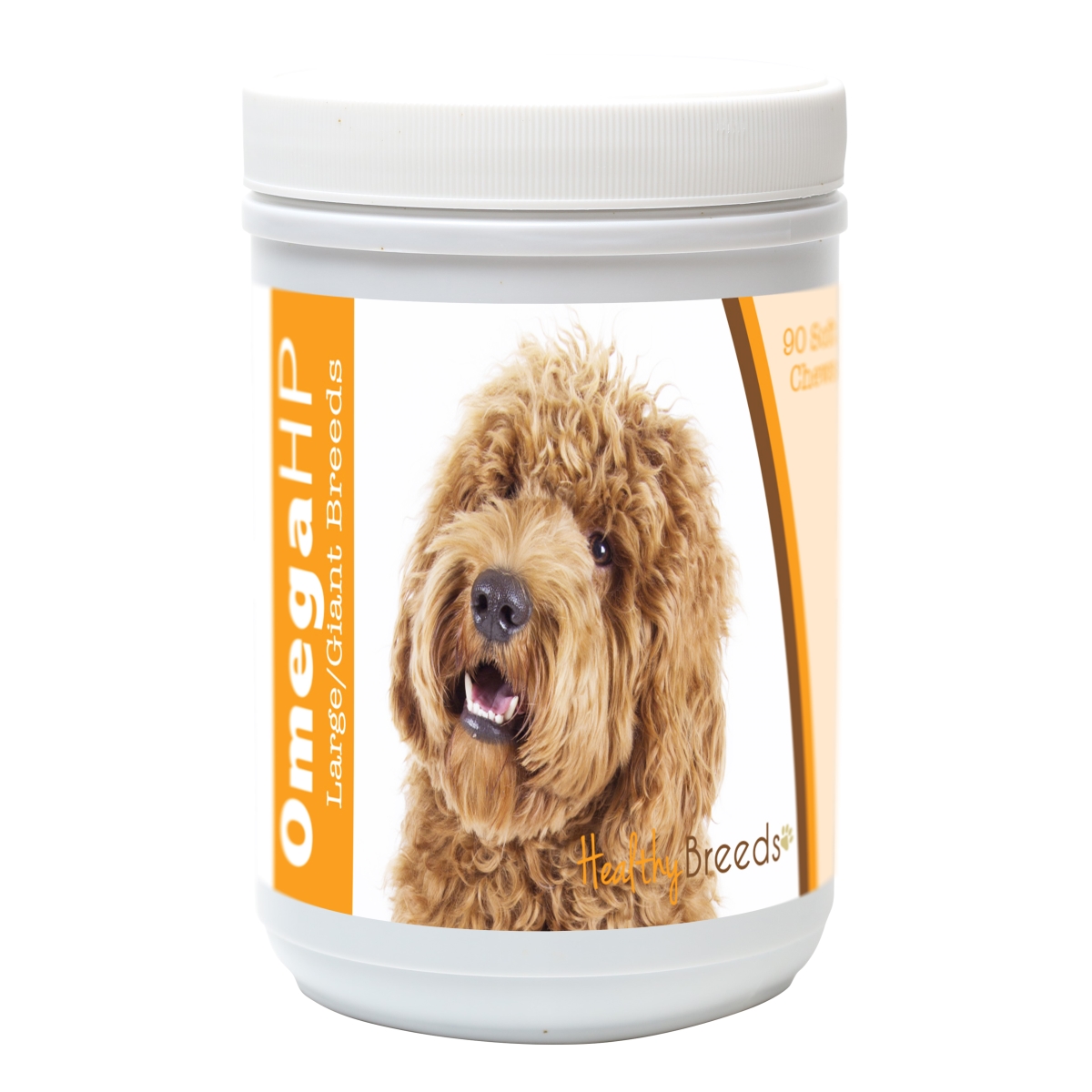 840235110217 Labradoodle Omega HP Fatty Acid Skin & Coat Support Soft Chews, 90 Count - Brown