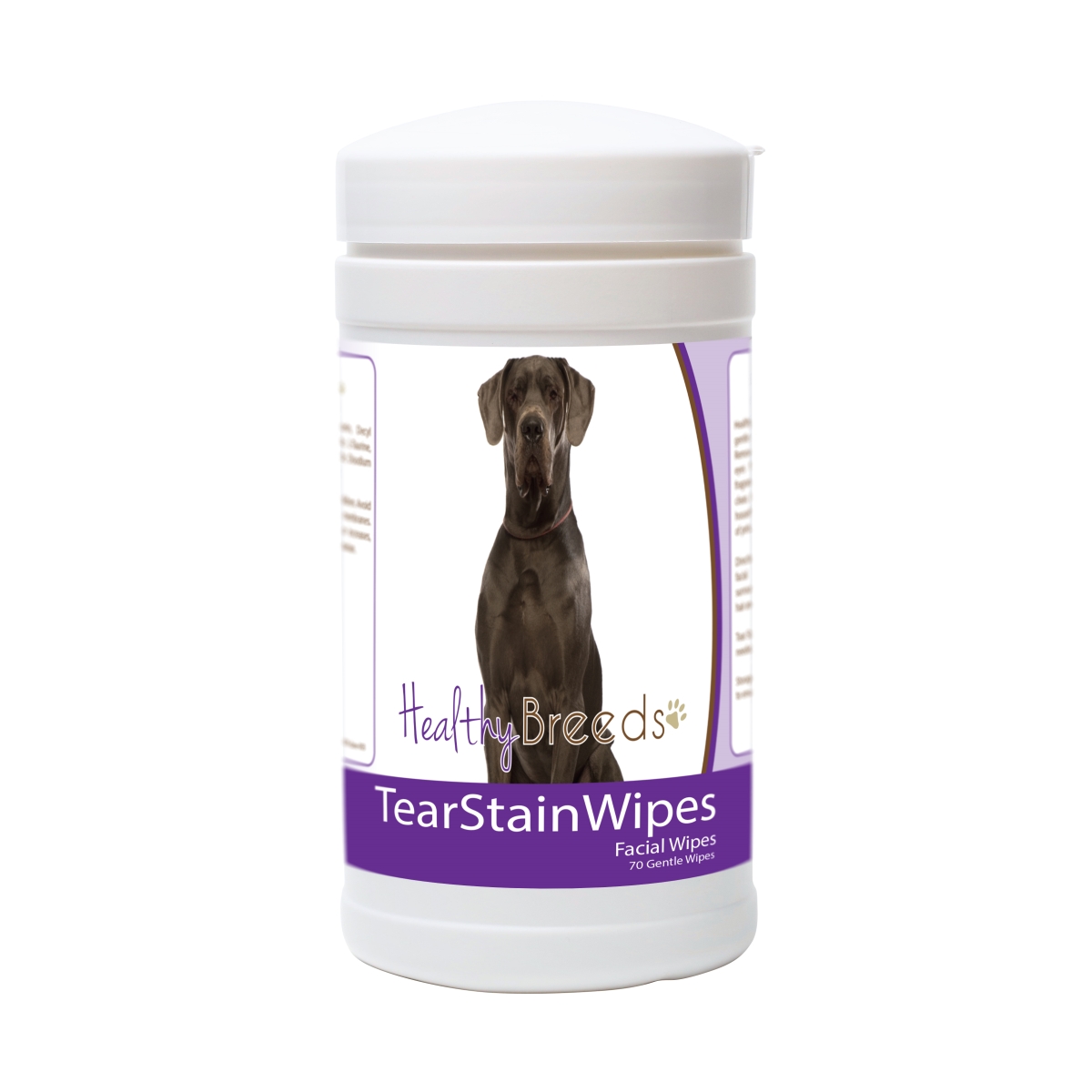 Picture of Healthy Breeds 840235173250 Great Dane Tear Stain Wipes - 70 Count