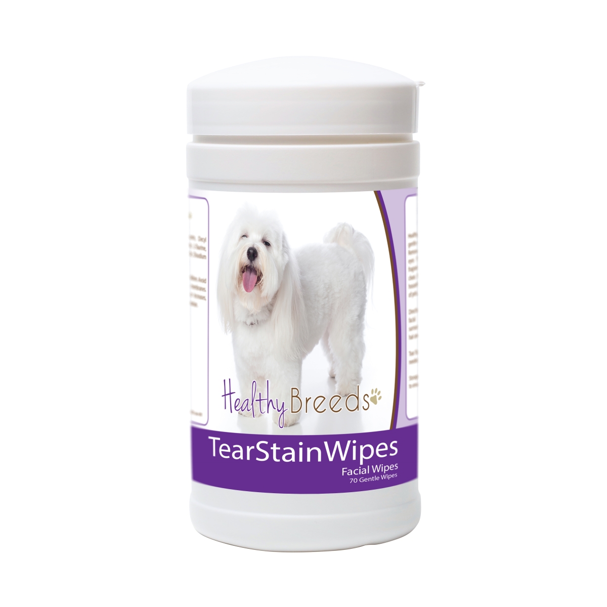 Picture of Healthy Breeds 840235176657 Coton de Tulear Tear Stain Wipes - 70 Count