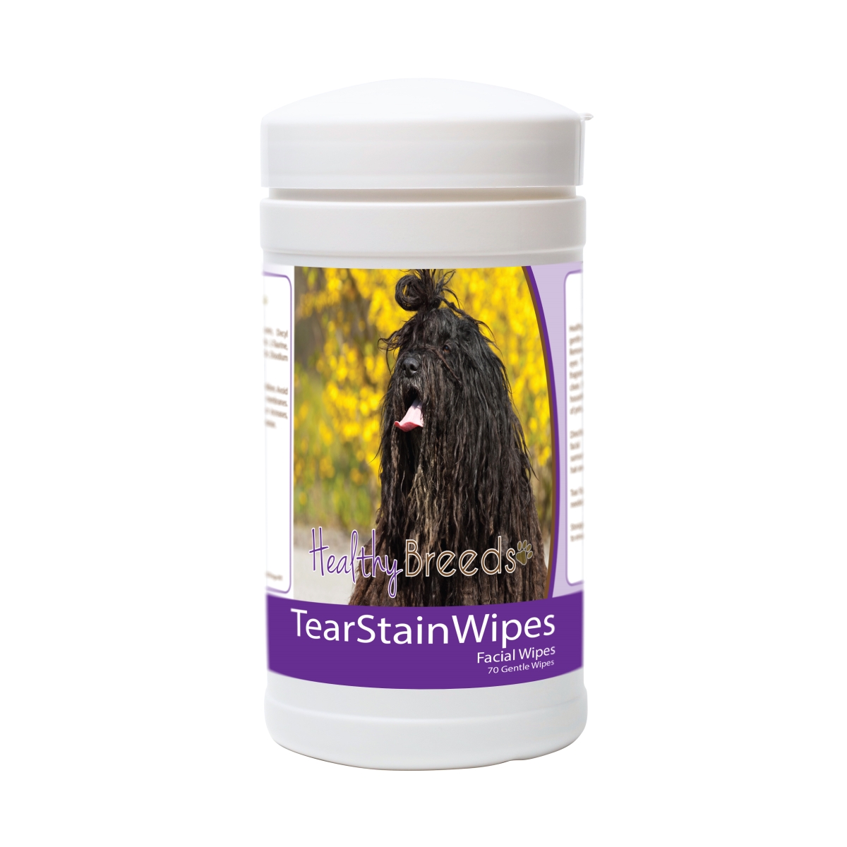 Picture of Healthy Breeds 840235177524 Bergamasco Tear Stain Wipes - 70 Count