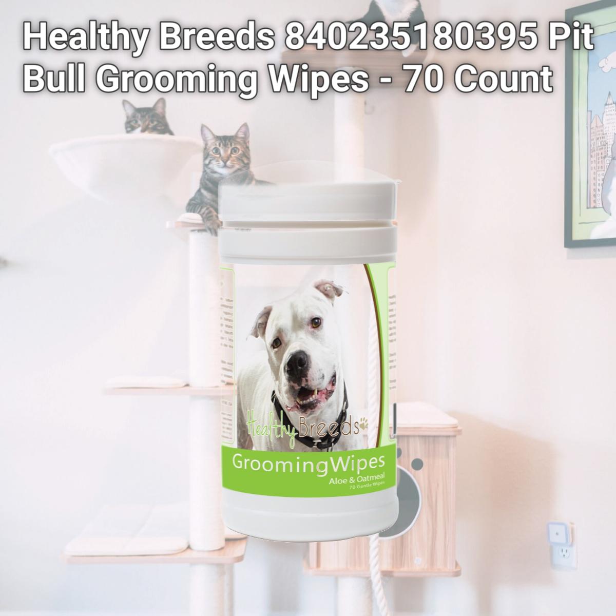 Picture of Healthy Breeds 840235180395 Pit Bull Grooming Wipes - 70 Count