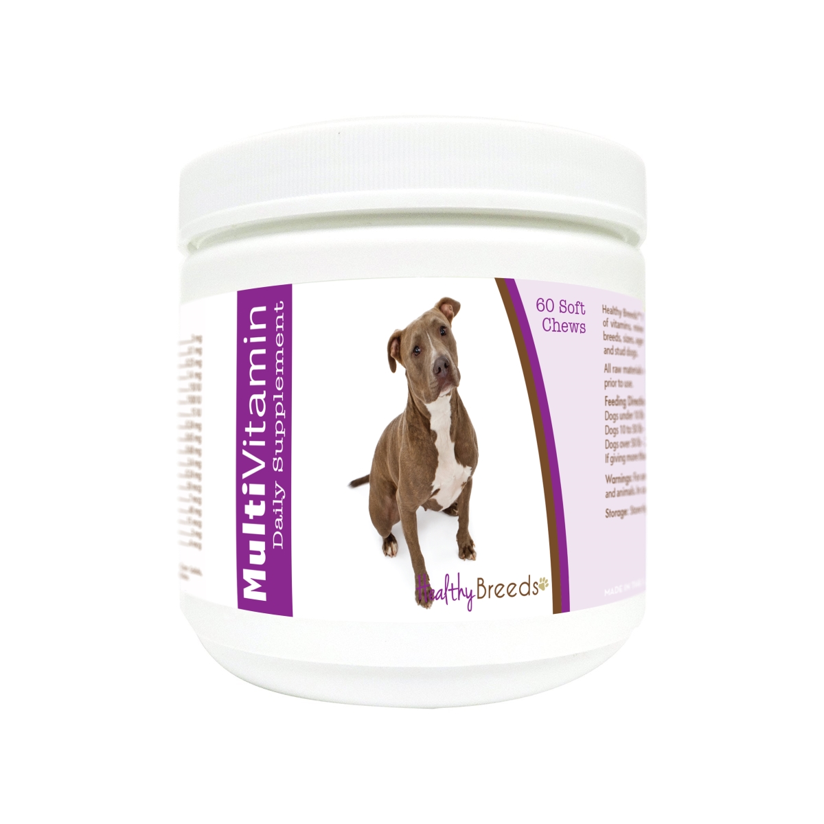 Picture of Healthy Breeds 840235180487 Pit Bull Multi-Vitamin Soft Chews - 60 Count