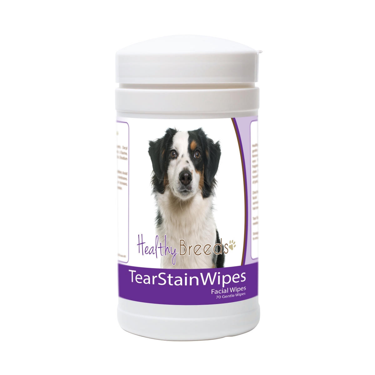 Picture of Healthy Breeds 840235182054 Miniature American Shepherd Tear Stain Wipes - 70 Count