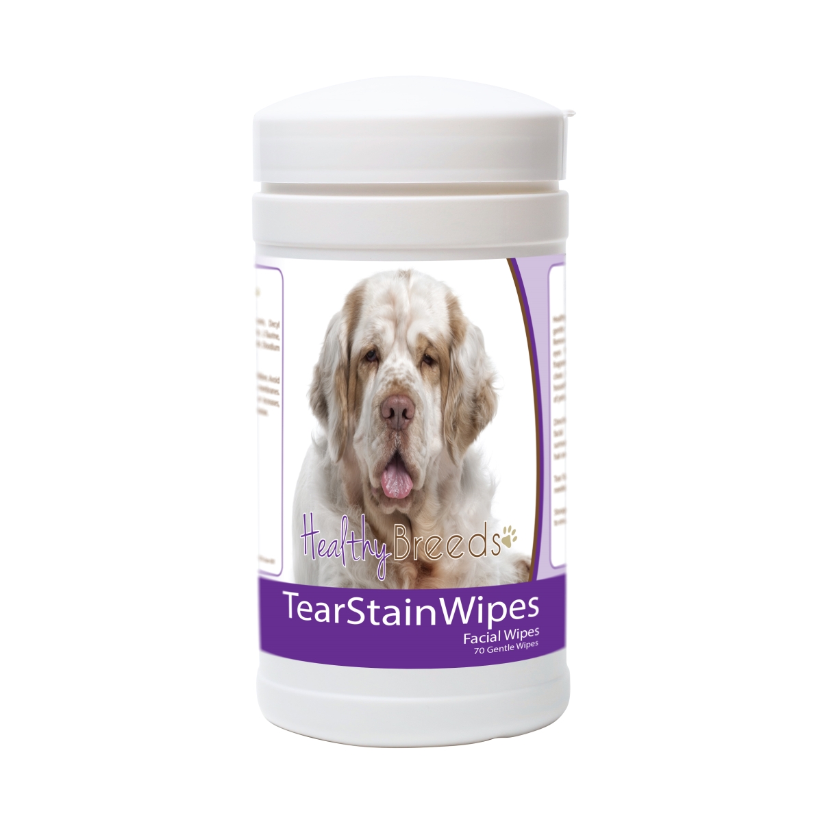 Picture of Healthy Breeds 840235182399 Clumber Spaniel Tear Stain Wipes - 70 Count