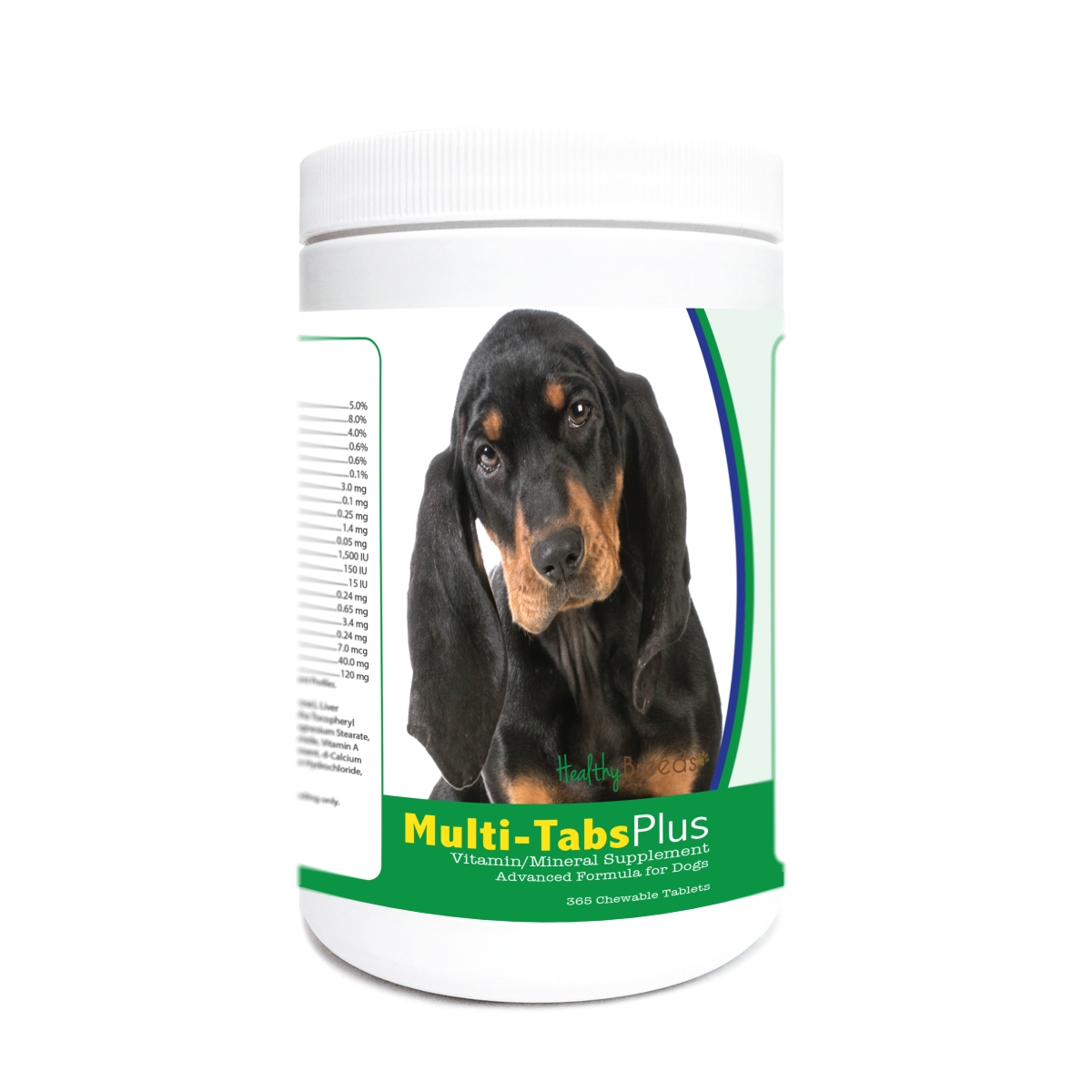 Picture of Healthy Breeds 840235174097 Black & Tan Coonhound Multi-Tabs Plus Chewable Tablets - 365 Count
