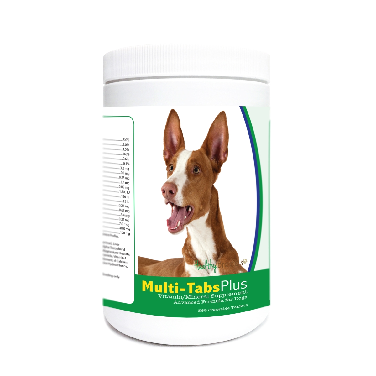 Picture of Healthy Breeds 840235174486 Ibizan Hound Multi-Tabs Plus Chewable Tablets - 365 Count