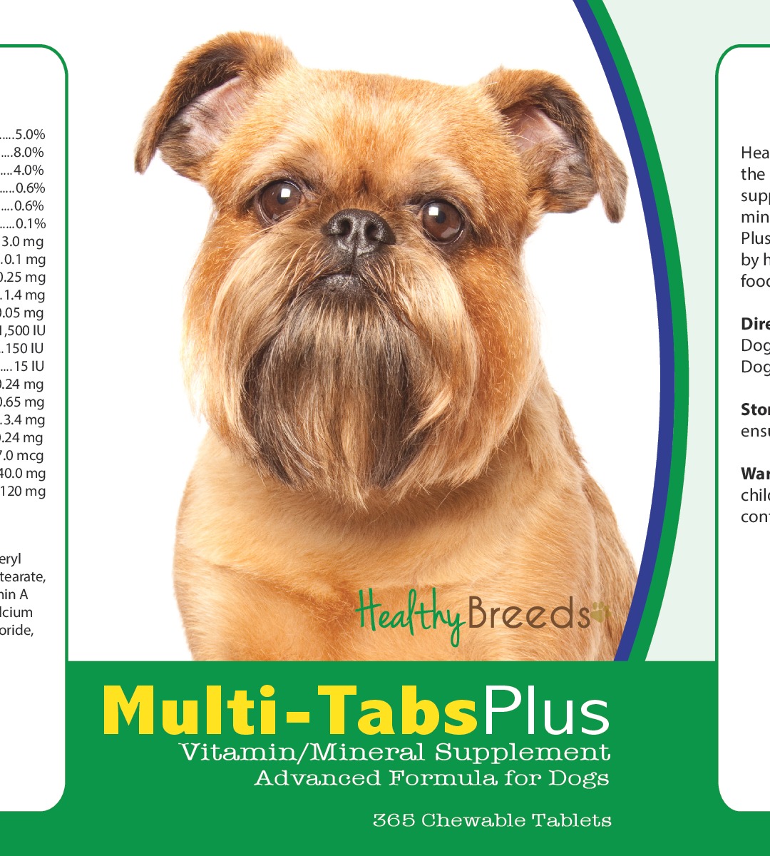 840235122746 Brussels Griffon Multi-Tabs Plus Chewable Tablets - 365 Count