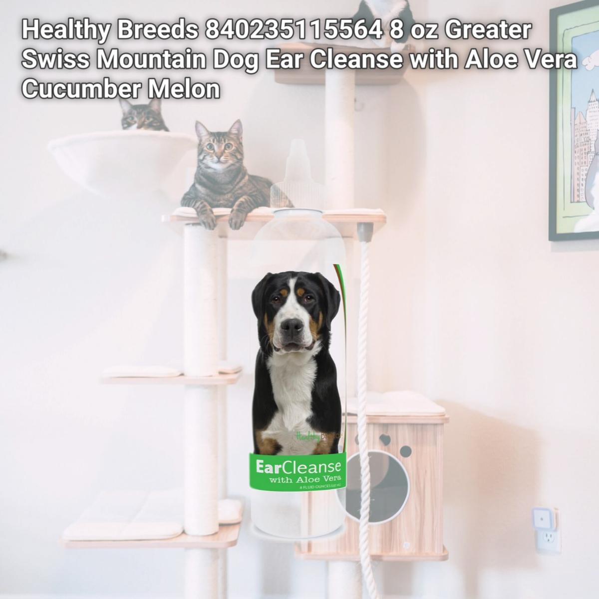 Picture of Healthy Breeds 840235115564 8 oz Greater Swiss Mountain Dog Ear Cleanse with Aloe Vera Cucumber Melon