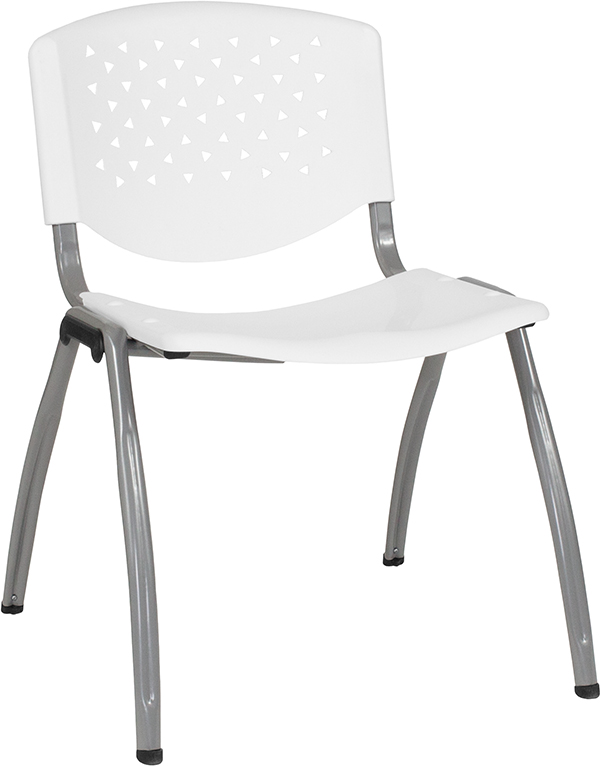 Hercules Plastic Stack Chair - White - 880 lbs Capacity - Durable Design