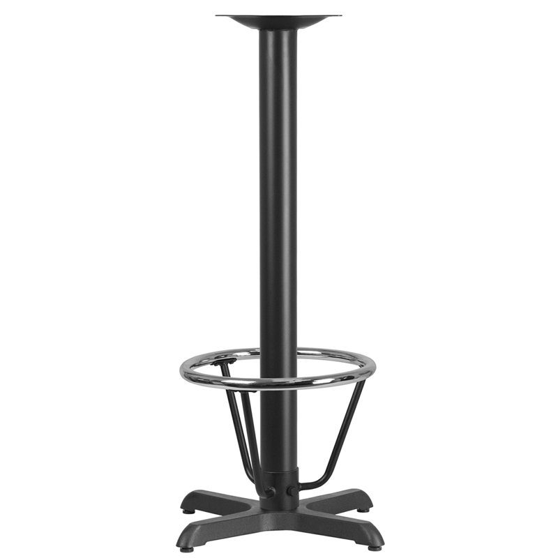 Picture of Flash Furniture XU-T2222-BAR-3CFR-GG 22 x 22 in. Restaurant Table X-Base with 3 in. Dia. Bar Height Column & Foot Ring - Black