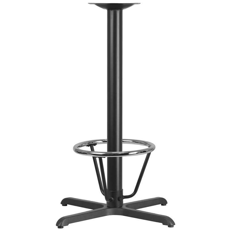Picture of Flash Furniture XU-T3030-BAR-3CFR-GG 30 x 30 in. Restaurant X-Base Table with 3 in. Dia. Bar Height Column & Foot Ring&#44; Black