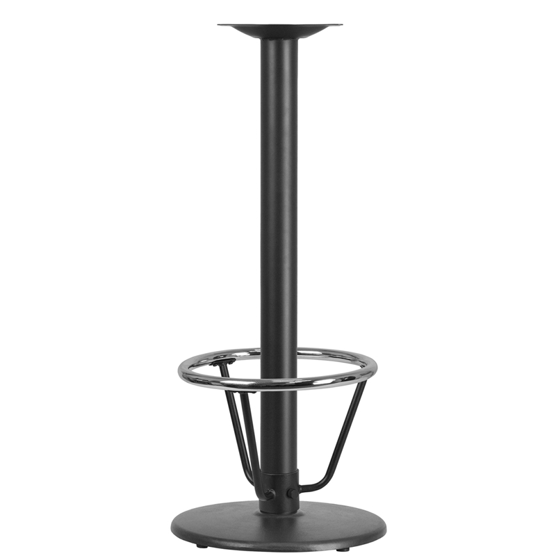 Picture of Flash Furniture XU-TR18-BAR-3CFR-GG 18 in. Round Restaurant Base Table with 3 in. Dia. Bar Height Column & Foot Ring&#44; Black