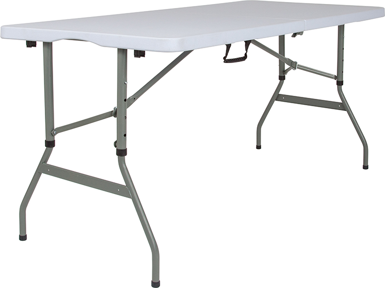 Picture of Flash Furniture RB-3050FH-ADJ-GG 30 x 60 in. Height Adjustable Bi-Fold Granite White Plastic Folding Table