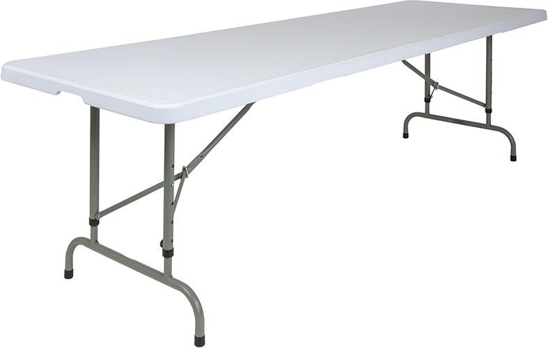 Picture of Flash Furniture RB-3096ADJ-GG 30 x 96 in. Height Adjustable Granite White Plastic Folding Table