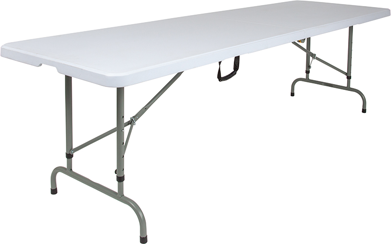Picture of Flash Furniture RB-3096FH-ADJ-GG 30 x 96 in. Height Adjustable Bi-Fold Granite White Plastic Folding Table