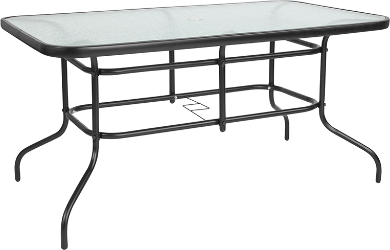 Picture of Flash Furniture TLH-089-GG 31.5 x 55 in. Rectangular Tempered Glass Metal Table