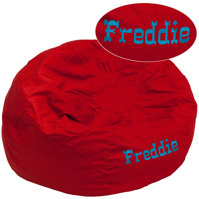 Picture of Flash Furniture DG-BEAN-LARGE-SOLID-RED-EMB-GG Personalized Oversized Solid Red Bean Bag&#44; 19 x 42 in.