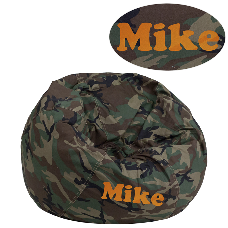 Picture of Flash Furniture DG-BEAN-SMALL-CAMO-EMB-GG Personalized Small Camouflage Kids Bean Bag&#44; 18 x 30 in.
