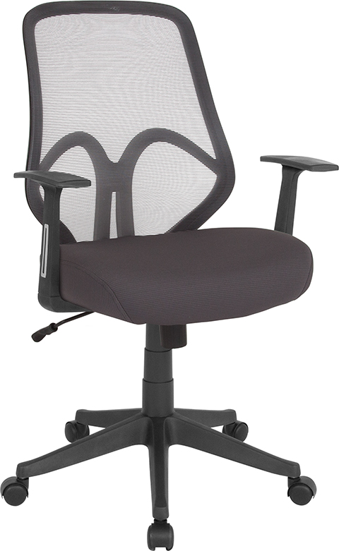 Picture of Flash Furniture GO-WY-193A-A-DKGY-GG Salerno Series High-Back Dark Gray Mesh Chair with Arms&#44; 37 - 41 x 26.5 x 26.5 in.