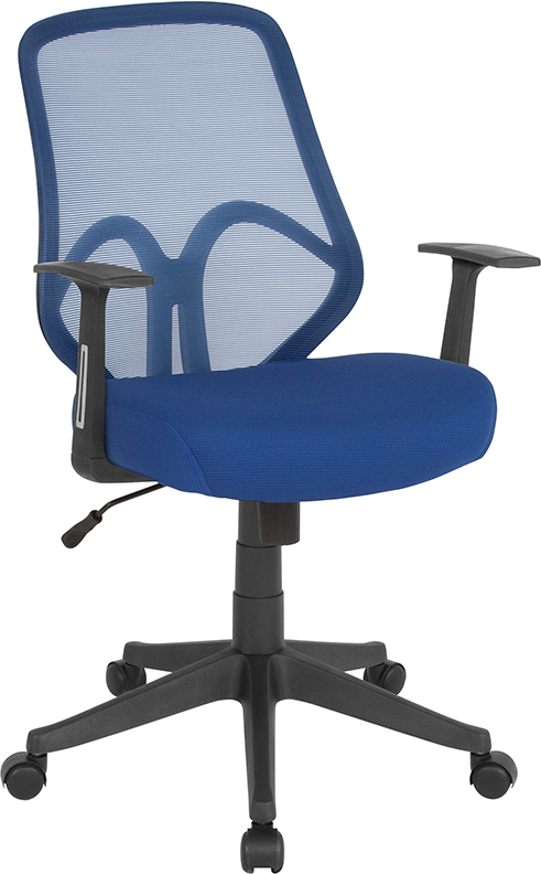 Picture of Flash Furniture GO-WY-193A-A-NVY-GG Salerno Series High-Back Navy Mesh Chair with Arms&#44; 37 - 41 x 26.5 x 26.5 in.