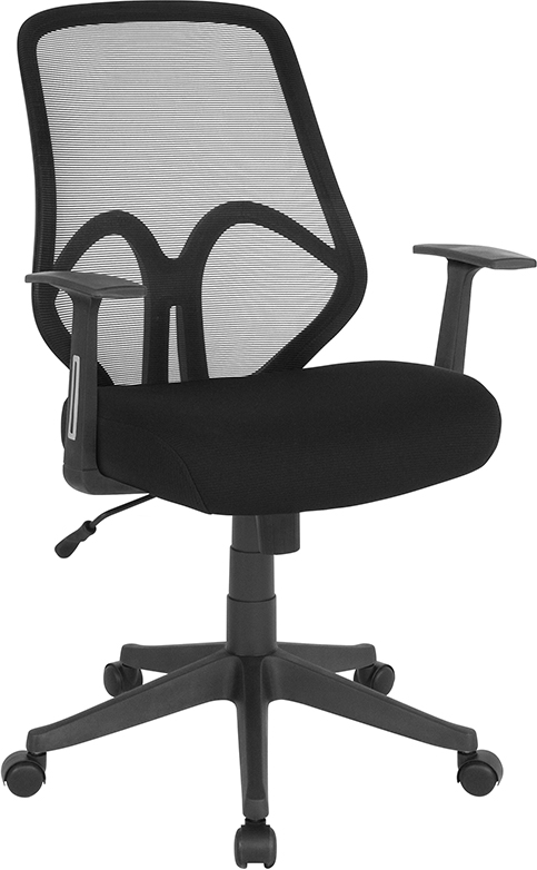 Picture of Flash Furniture GO-WY-193A-A-BK-GG Salerno Series High-Back Black Mesh Chair with Arms&#44; 37 - 41 x 26.5 x 26.5 in.
