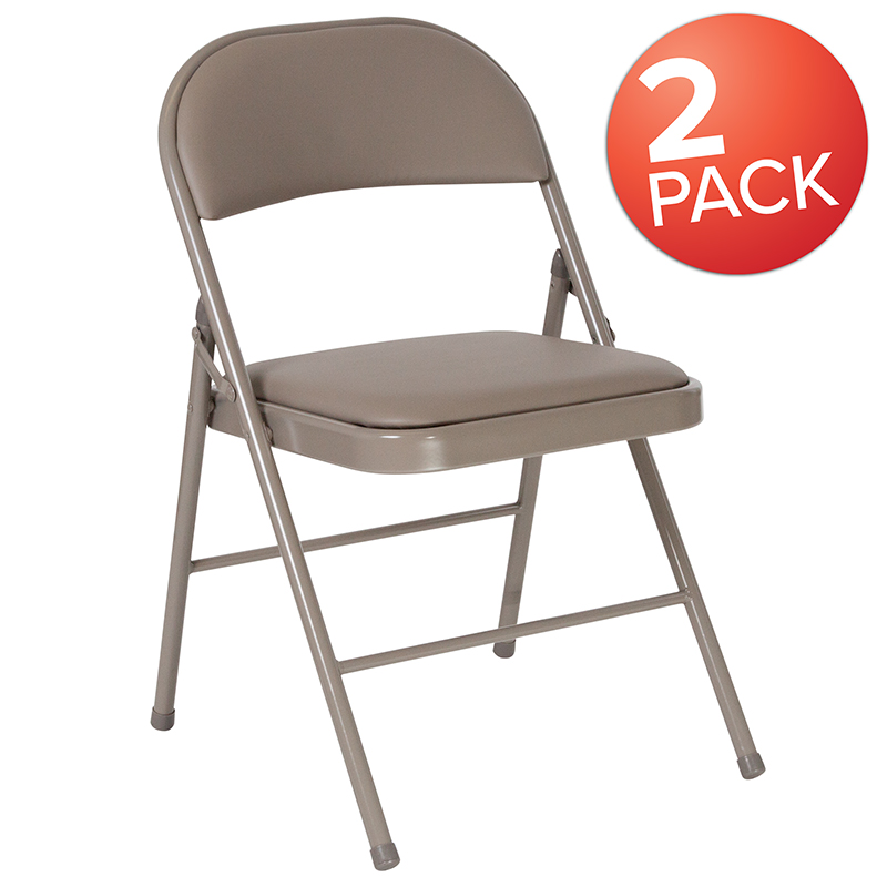 Picture of Flash Furniture 2-HA-F003D-GY-GG Hercules Double Braced Gray Vinyl Folding Chair - Pack of 2