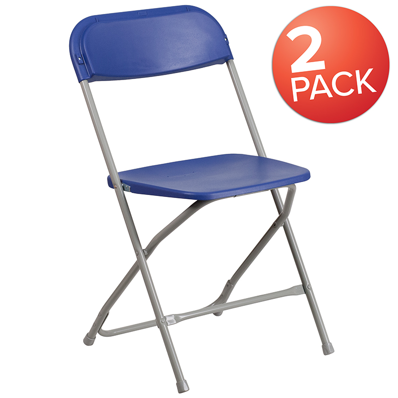 Picture of Flash Furniture 2-LE-L-3-BLUE-GG Hercules 650 lbs Premium Blue Plastic Folding Chair - Pack of 2