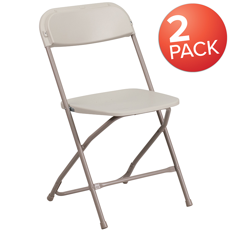Picture of Flash Furniture 2-LE-L-3-BEIGE-GG Hercules 650 lbs Premium Beige Plastic Folding Chair - Pack of 2