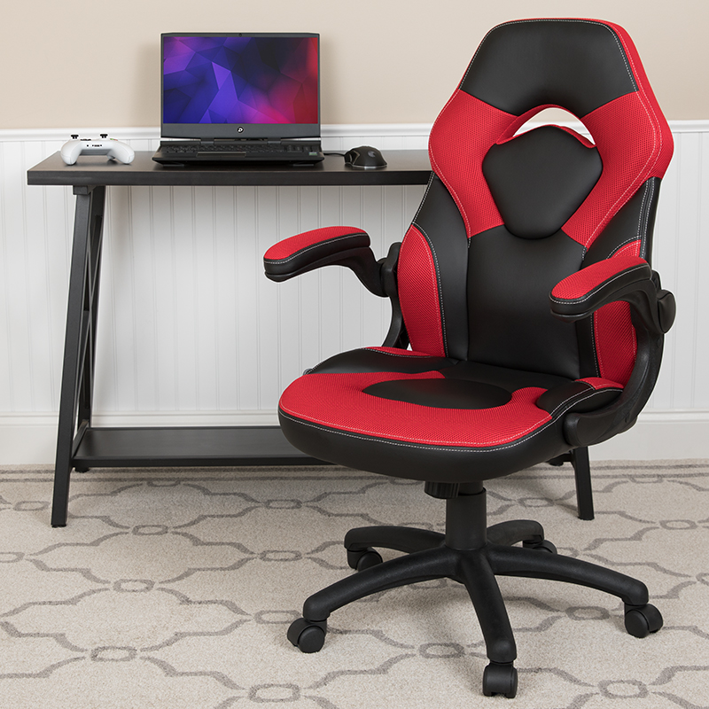 Ergonomic Gaming Chair - Red & Black - Adjustable Height - High Back