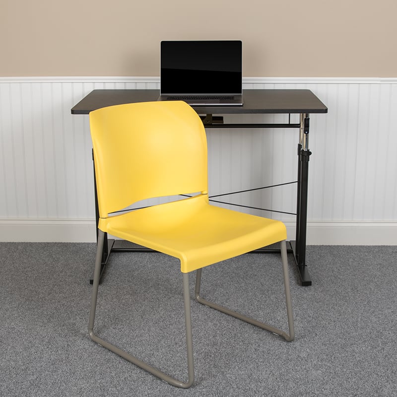 Hercules Series Stack Chair - Yellow & Gray - 19.5 in. - 880 lbs Capacity
