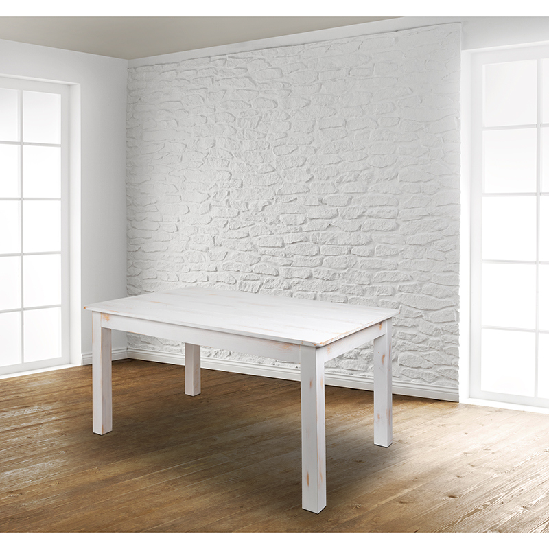 Picture of Flash Furniture XA-F-60X38-WH-GG 60 x 38 in. Hercules Series Rectangular Solid Pine Farm Dining Table&#44; Antique Rustic & White