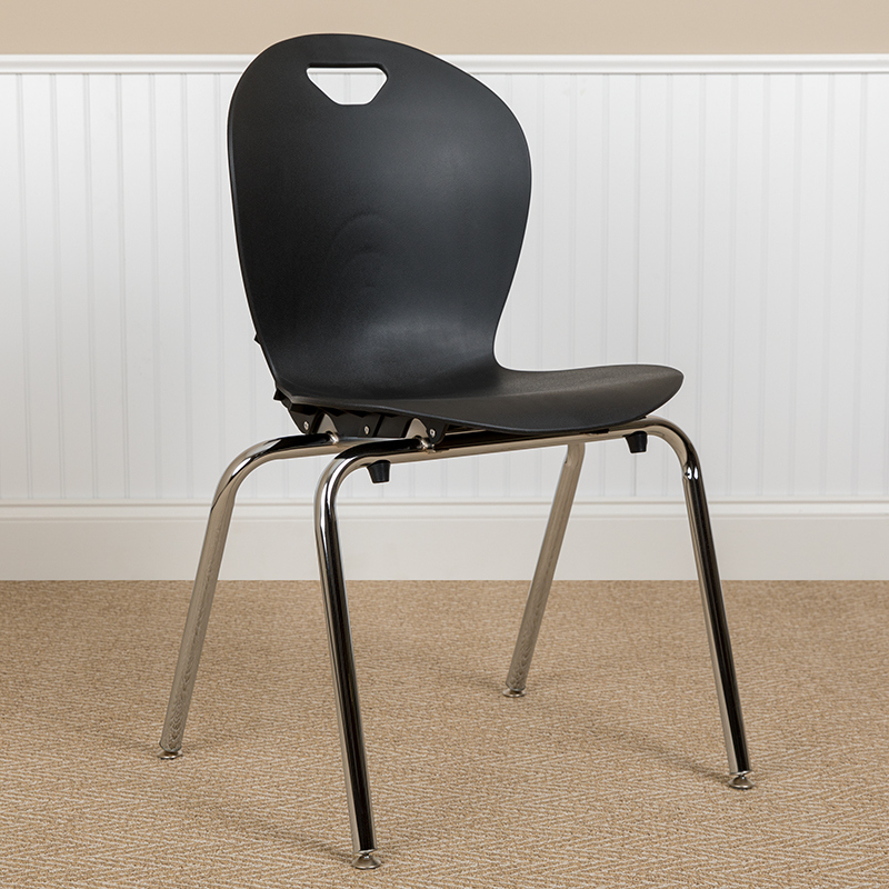 ADV-TITAN-18BLK 18 in. Advantage Titan Student Stack School Chair, Black