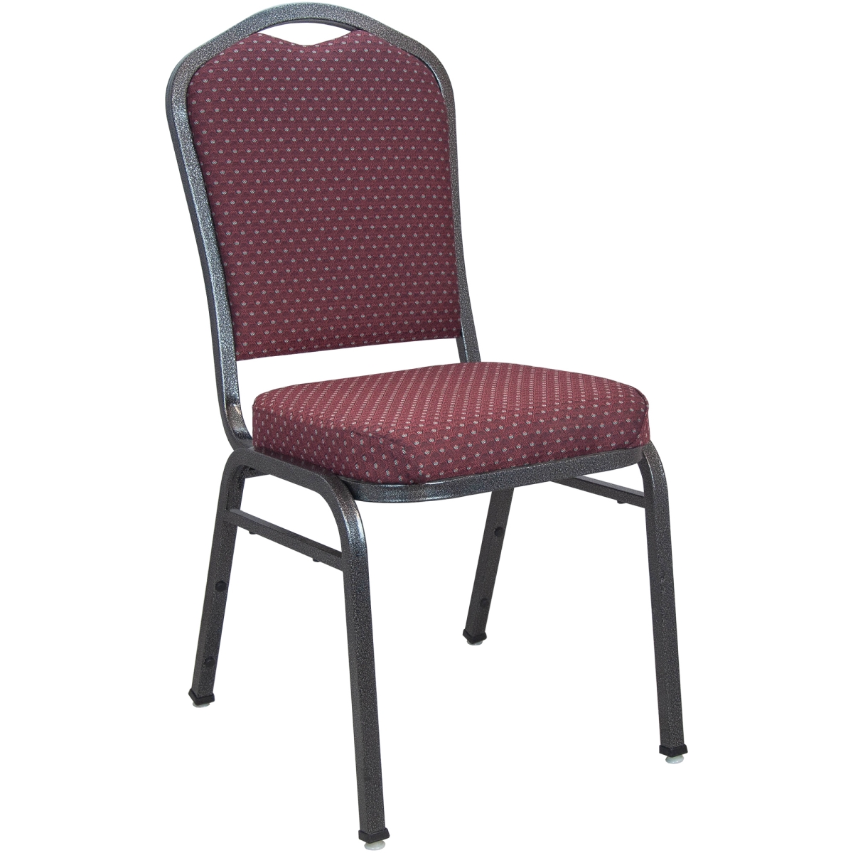 Picture of Flash Furniture CBMW-202 17.5 in. Advantage Premium Burgundy-Patterned Crown Back Banquet Chair&#44; Silver Vein