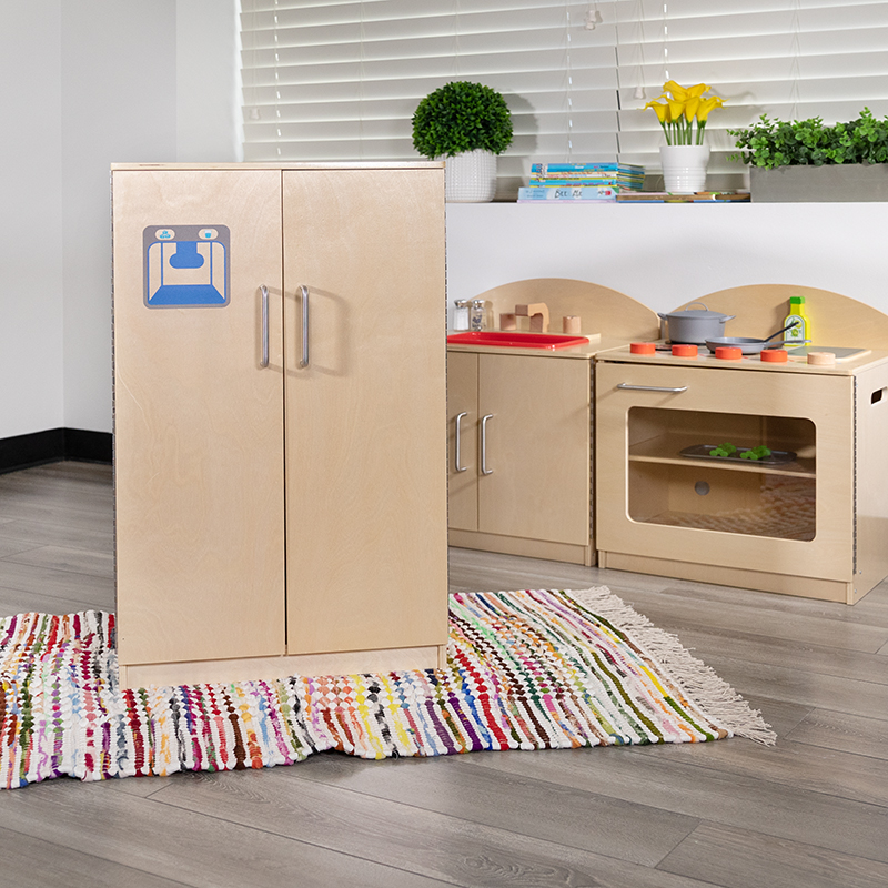 Picture of Flash Furniture MK-DP003-GG Childrens Wooden Kitchen Refrigerator